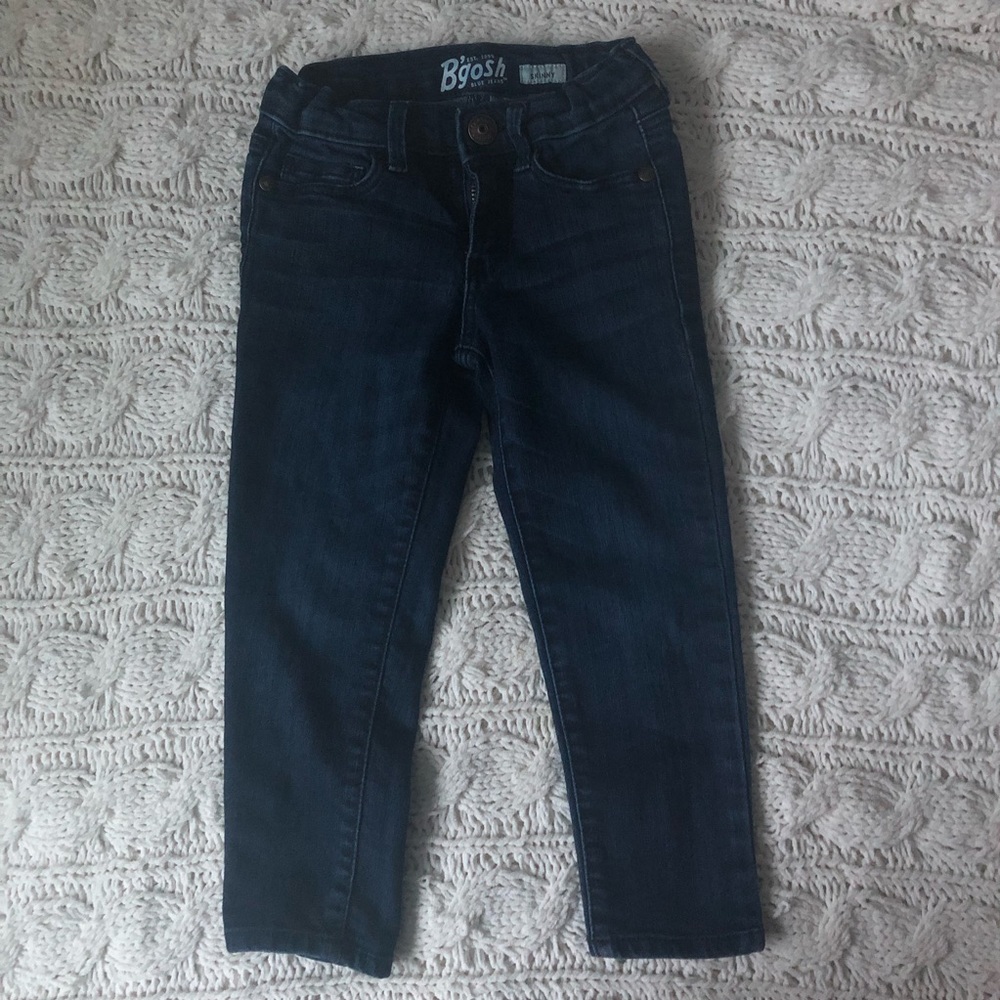 Girl Dark Wash Skinny Jeans Adjustable Waist